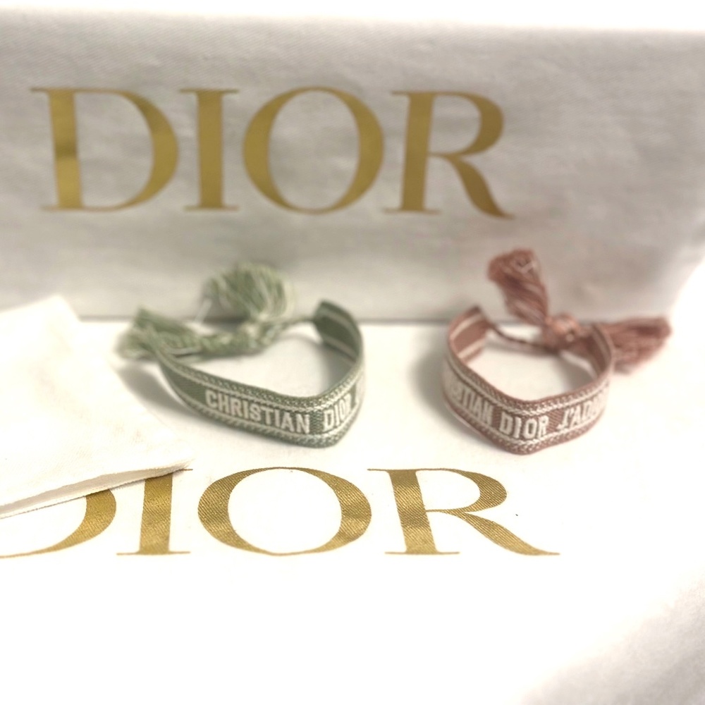 Christian Dior J'Adior Friendship Bracelet Set Pink / Green